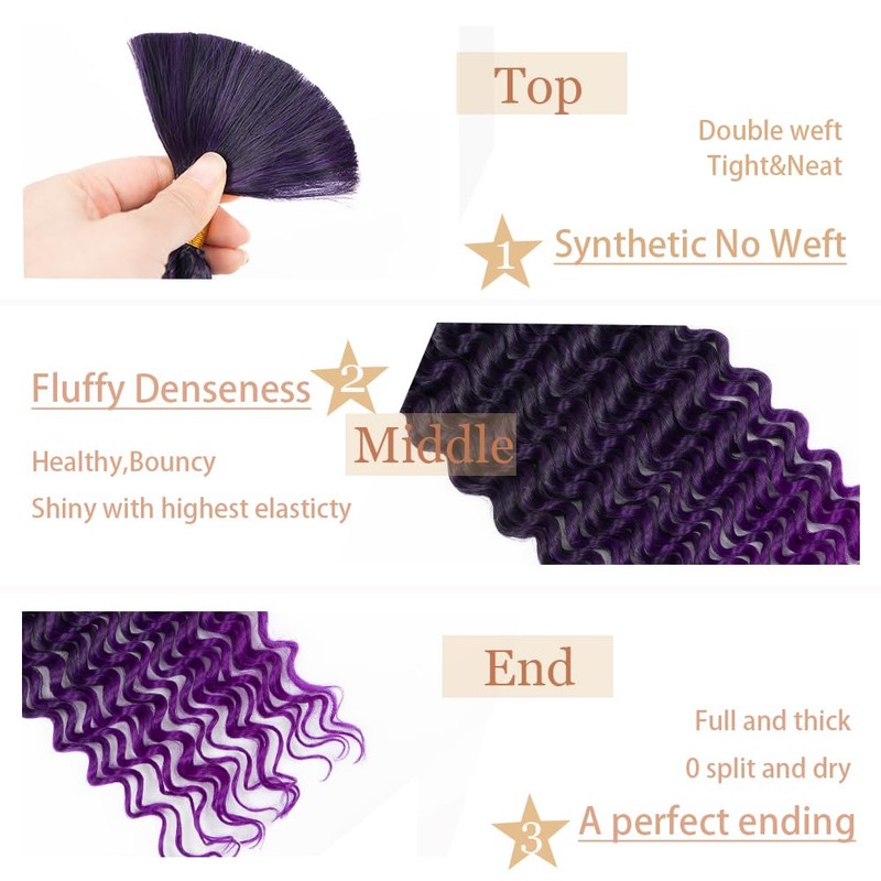 Deep Wave Bulk hair for Braid No Weft Deep Wave