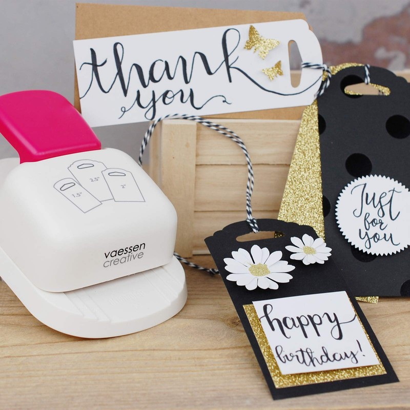 Vaessen Creative 3-in-1 Tag Punch, Multi-Colour, 14 x 10 x