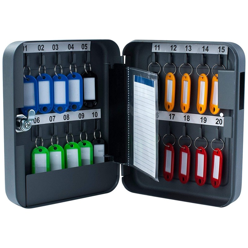 Pavo Key Cabinet with Side Key Slot / Dark Grey