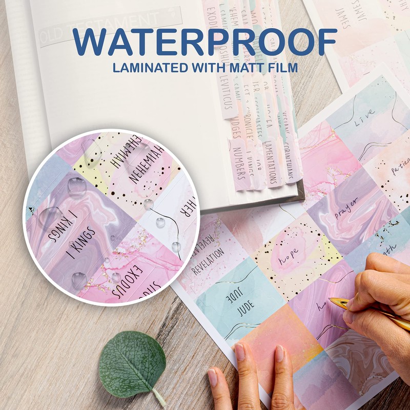 Laminated Bible Tabs - Pastel Nebula [Large Print, Easy to