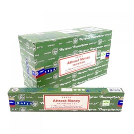 Satya Incense Sticks, Increase Spirituality & Relaxation, Lit Your Day With Holy Fragrance Scented Perfume - Fragrance: Attract Money, Gram: 180 Gram 12pk