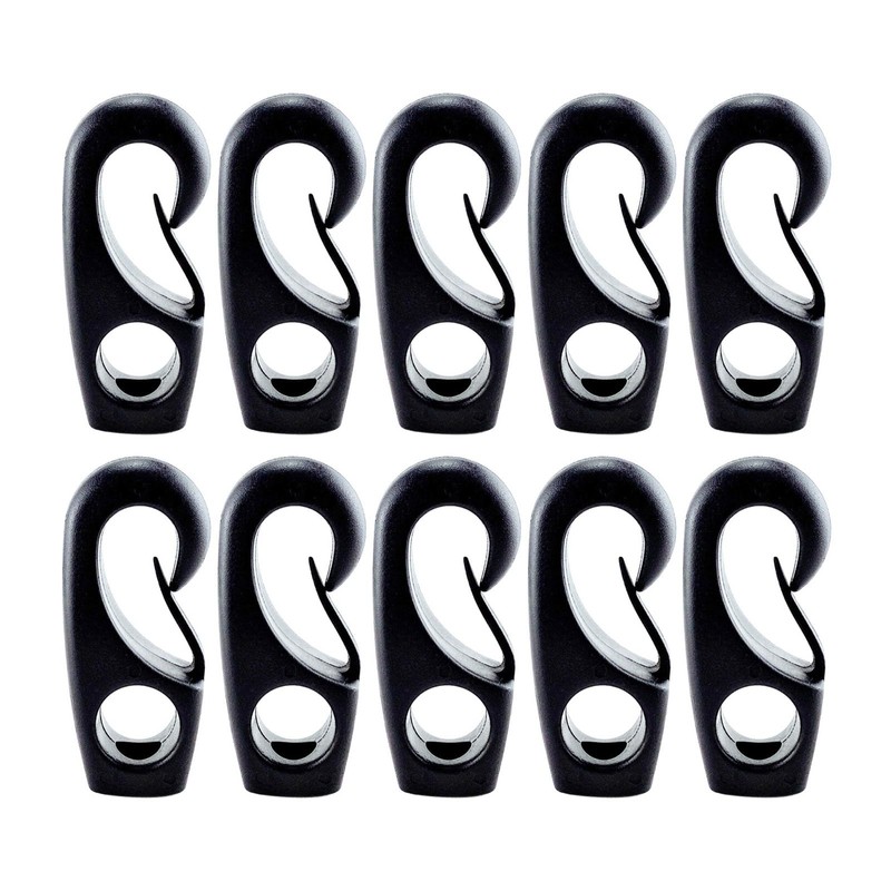 YHAILI 10 x Black Bungee Hooks Boat Bungee Cord Rowing