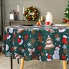LuxFocus Round Tablecloth Christmas Decoration Waterproof Tablecloth for Dining Room