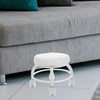 Healeved Low Rolling Stool with Wheels PU Leather Low Stool
