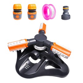 ValueHall Lawn Sprinkler Oscillating Sprinkler Adjustable 360 Degree Three Arm Rotating Yard Sprinkler Automatic Irrigation System for Garden Lawn Agriculture Road and Grass V7C03