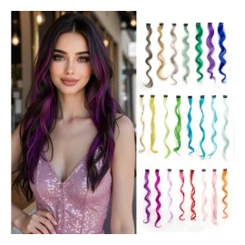Extensiones De Cabello Coloridas Con Clip Para Fiestas Para