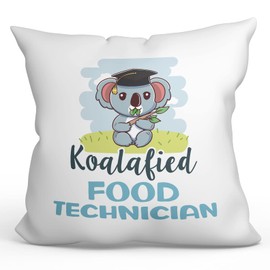 MUGFFINS FOOD TECHNICIAN man Cushion Padding included - in English - Koalafied - Funny gift - Pillow: cover and filling 15.7x15.7 inches