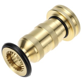 QWORK Brass Fire Hose Nozzle, Adjustable Spray Jet & Fog, 1.5" NPT/NPSH, for Firefighter, Garden, and Industrial Use