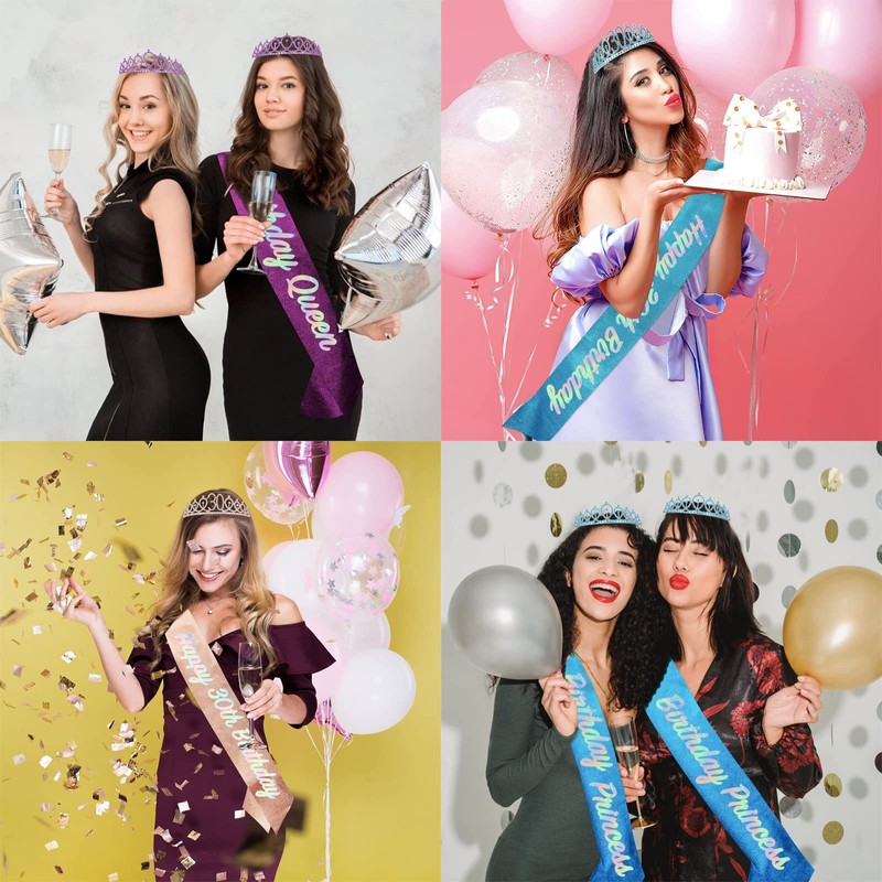 Birthday Sash Rhinestone Birthday Crown and Sash Girls Birthday, Rhinestone