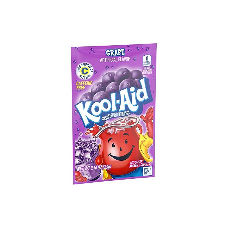 Kool-Aid Soft Drink Mix Grape Unsweetened, Caffeine Free - 0.14