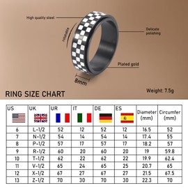 Gkaopi Stainless Steel Spinner Rings Stress Relief and Anti-Anxiety Rings Fidget Band Ring for Women Men Polished Heavy Fidget Rings for Stress Jewellery Gift, 7, Stainless Steel, No Gemstone