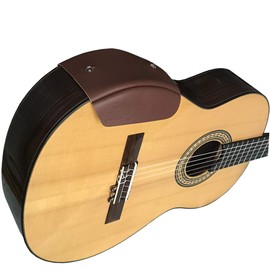 Saddle-A-Bout Genuine Leather Armrest for Acoustic and Classical Guitar (LARGE, Mahogany)