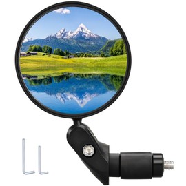 Handlebar Bike Mirror, 1/2/4pcs Bicycle Rearview Mirror, HD Safety Bike Rear View Mirror, Adjustable Handlebar Mounted Convex Mirror with Allen Wrench, for Mountain Road Bikes (1 Mirror)