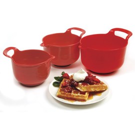 Norpro Mixing Bowls, Red, Set of 3