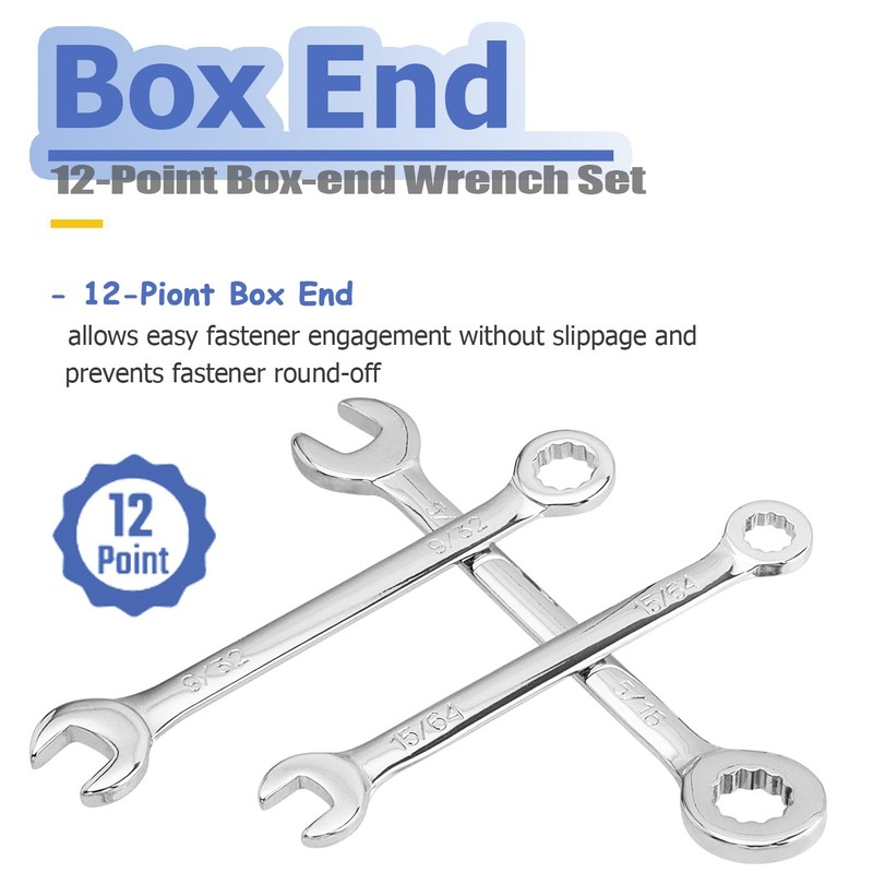 Mesee Small Wrench Set, 10 Pieces SAE Open End &