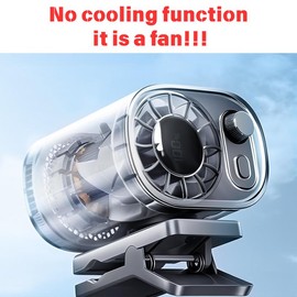 Joytutus Car Clip On Fan 【No Cooling Function】 with LED Display 360° Rotation 100 Speeds Adjustable USB Rechargeable Personal 1800mAh Battery Stepless Speed Adjustment - Charging