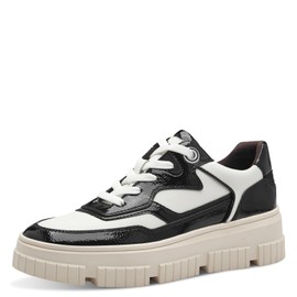 s.Oliver Women's Platform Trainers Low Top Vegan, white black