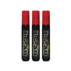 Genpack The Big Glass Marker Washable Red Writer - Automotive Car Paint Pen - 6 Count