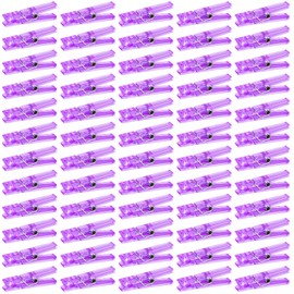 60PCS Purple Clothes Pins for Baby Shower Games Girl, Transparent Acrylic Clothes Pin Bulk, 1.4'' Mini Clothespins for Photos, DIY Crafts, Baby Shower Game Prop/Party Favors/Decorations