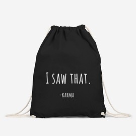 MoonWorks® Gym Bag with Saying I Saw That- Karma Funny Gym Bag, Fonts Black