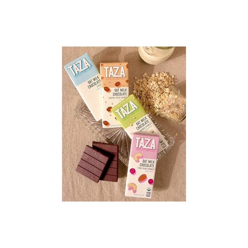 Taza Chocolate Organic Oat Milk Chocolate Bar Variety Pack Bundle,