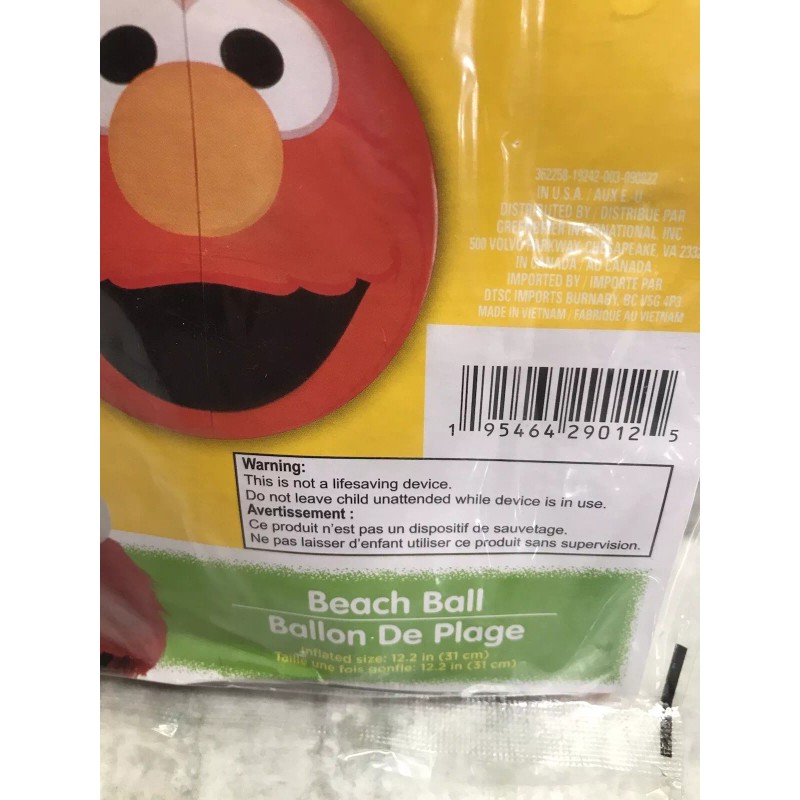 Sesame Street Beach Ball-Inflated Size 12.2in/31cm-3+