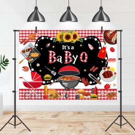 BBQ Baby Shower Backdrop 7x5ft It’s A BabyQ Party Background Barbecue Picnic Baby Q Party Decorations Photography Banner Photo Studio Props