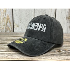 Enodtter Embroidered Golfing Grandpa Baseball Cap for Men, Washed Black Adjustable Snapback Hat, Embroidery Sport Dad Hat