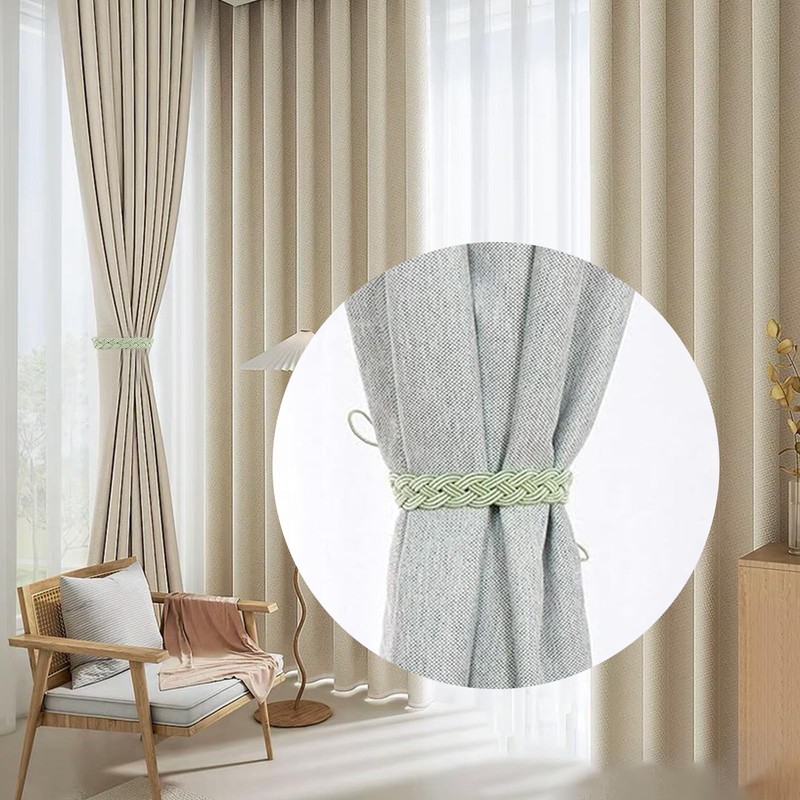 1 Pair Curtains Tie Back Rope,Green Curtain Tie Backs for