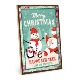 TypeStoff HS-01041 Wooden Sign with Saying - Merry Christmas - Vintage Look with Quote as a Gift and Decoration on Christmas Theme