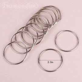 Framendino, 12 Pack Silver Metal Macrame Rings 2 Inch Dream Catcher Hoop Craft for DIY Wedding Wreath Wall Hanging Decor