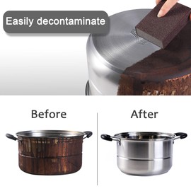 Krisler 8pc Carborundum Sponge Nano Emery Sponges Caspian Stone Pot Clean Brush Rust Eraser Grit Scouring Pads Pot Cleaning Pads with Carborundum Washing Kitchen Cleaner Tool(thickness-1inch)