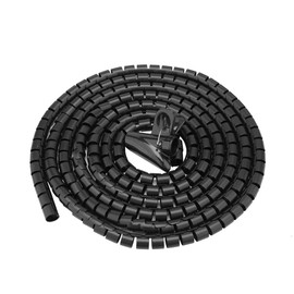 Haofy Flexible Espiral Alambre Envoltura Tubo Cable Organizador Gestión Manga Cable Almacenamiento Tubería Protector (3.0m*16mm-Negro)