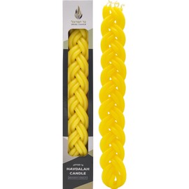 The Dreidel Company Havdalah Candle Handcrafted Havdala Candle Yellow Beeswax, Pure Bees Wax Shabbat Candle, (Single)