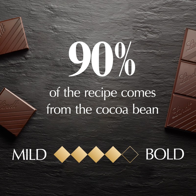 Lindt EXCELLENCE 90% Cocoa Dark Chocolate Bar, Dark Chocolate Candy,