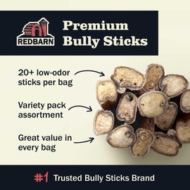 Redbarn Pet Products All Natural 4-5" Bully Sticks for Small & Medium Dogs - Healthy Long Lasting Chews Variety Party Pack - 100% Beef Single Ingredient Low Odor Rawhide Free - Bag, 12oz