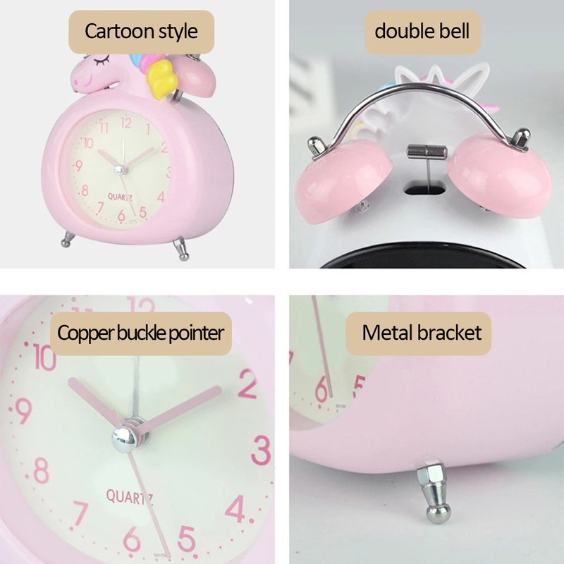Cute Cartoon Alarm Clock Kids Students Bell Alarm Clock Child