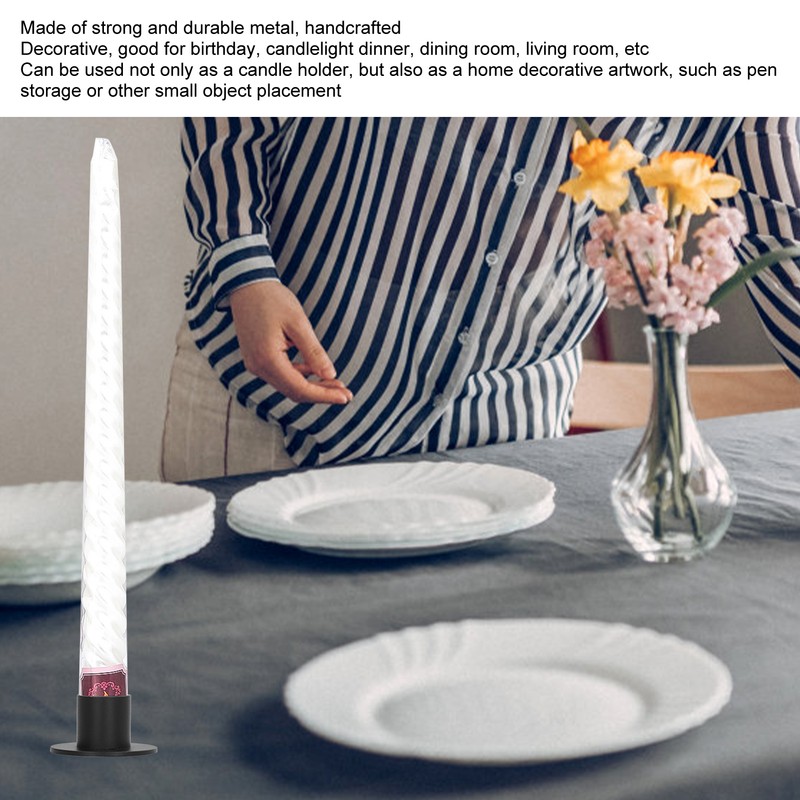 6Pcs Black Taper Candle Holder Matte Candle Candlestick Holder Stand