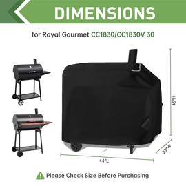 QYILUARE Charcoal Grills Cover for Royal Gourmet CC1830/CC1830V 30 | Waterproof Fade Resistant BBQ Charcoal Grill Cover