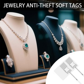 Aoeeki UHF 860-960MHz RFID Security Tag,Anti-Theft Soft Tag Sticker Long Range Sensing Retail Anti Theft Equipment ISO/IEC 18000-6C 96-bit for Retail Jewelry Stores (Jewelry Tags) 100Pcs