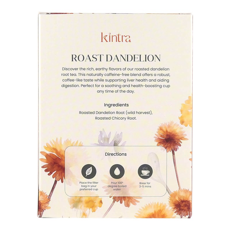 Kintra Foods Roast Dandelion Tea, 32 Filter Bags