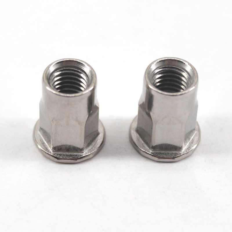 20Pcs M10x21 Stainless Steel Half Hexagon Rivet Nut Flat Head