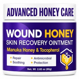 Manuka Honey Wound Care Gel – Manuka Honey Gel for Minor Cuts, Scrapes, Abrasions & Dry, Cracked Skin, Natural Moisturizing Gentle Formula, 80g