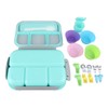 16PCS Set Bento Box Reusable 1300ml 4 Compartment Adult Lunch