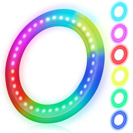LNCOJOLM LED Flying Disc Toys for Kids Adults, Flying Ring Sport Yard Disc Toy for Outdoor Beach Backyard Lawn Park, Durable Sports Outdoor Toy Set Camping Essentials for Boys Girls