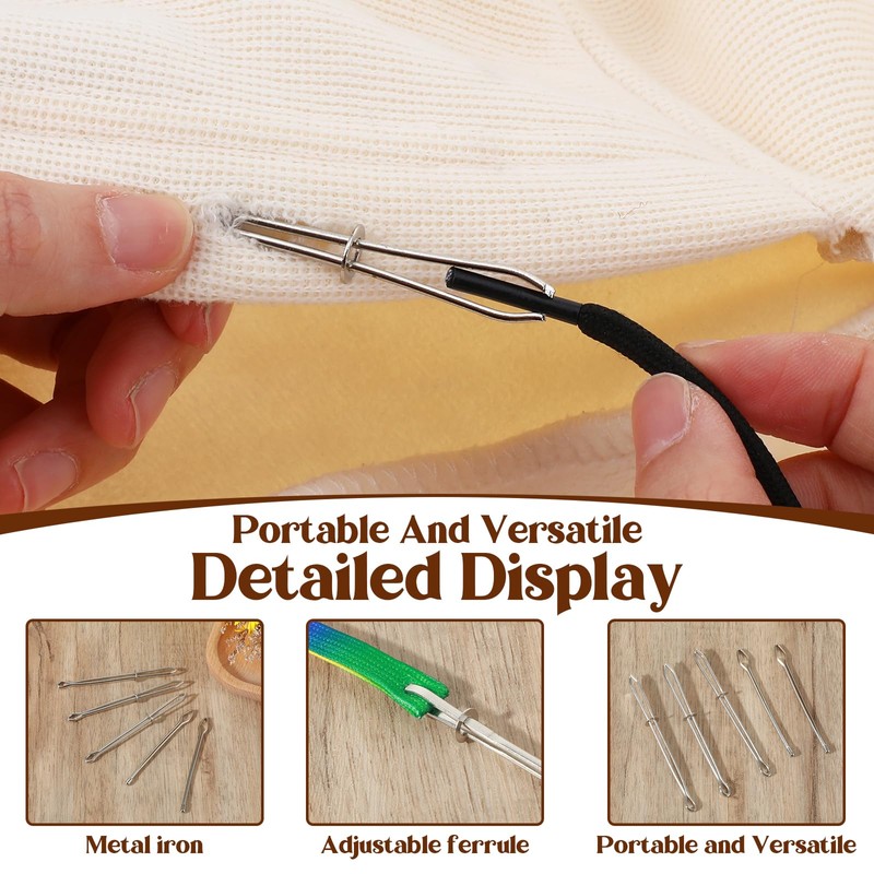 6 PCS Elastic Threader, Drawstring Threader Insertion Tool