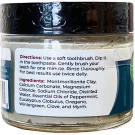 Pack of 4 Viva Doria Fluoride Free Natural Toothpaste - Peppermint (3 oz Glass jar) Refreshes Mouth, Freshens Breath, Keeps Teeth and Gum Healthy