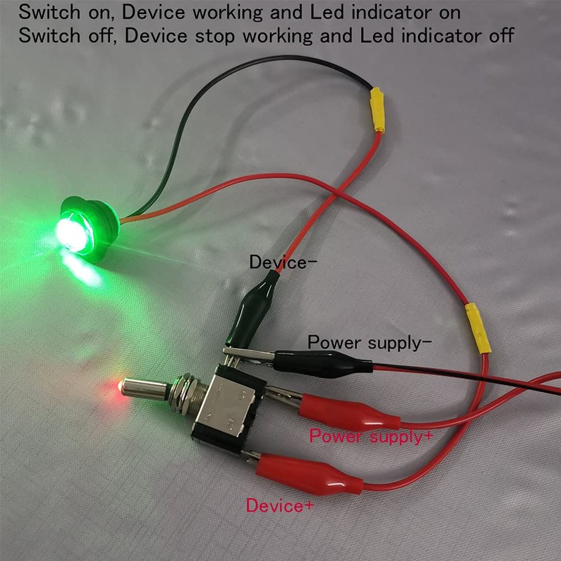 Gebildet 3pcs 20A 12V-24VDC Rocker Switch LED Light Switch (Red,