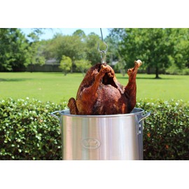 King Kooker 30PK 30-Quart Aluminum Turkey Pot with Lid, Lifting Rack and Hook