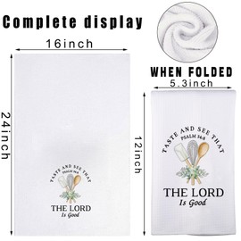 JNIAP Christian Kitchen Towel Christian Kitchen Gifts Bible Verse Gift Taste and See That The Lord is Good Dish Towel (The Lord kt)